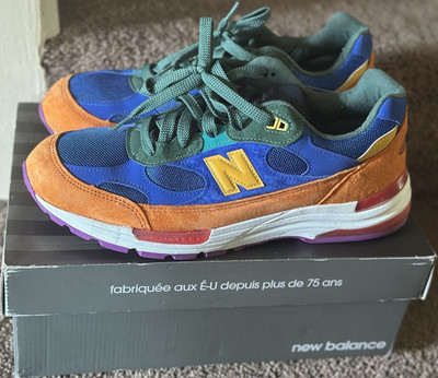 New Balance 992 Men's Multicolor Running Shoes Suede Mesh Breathable Lace Up