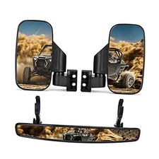 UTV Side Mirrors and Rear Center Mirror with 1.5" to 2" Roll Bar Cage