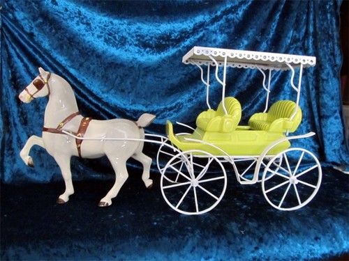 METLOX POPPYTRAIL, WHITE/GREY DAPPLED HACKNEY HORSE & SURREY- NOSTALGIA LINE