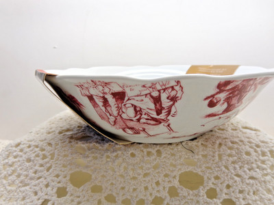 NEW Bonjour Serveware ''Yuletide Garland'' 9 inch serving bowl
