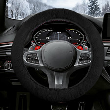 Car Steering Wheel Cover Leather Anti-slip Fit 15 Inch Suv Sedan Black