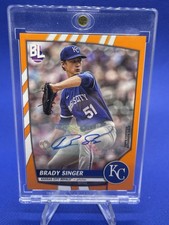 2023 Topps Big League - Brady Singer #184 Electric Orange Autographs (AU)