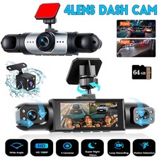 1/2x Dash Cam 360  4 Channel Dash Camera 1080P Driving Recorder w/64G TF Card US