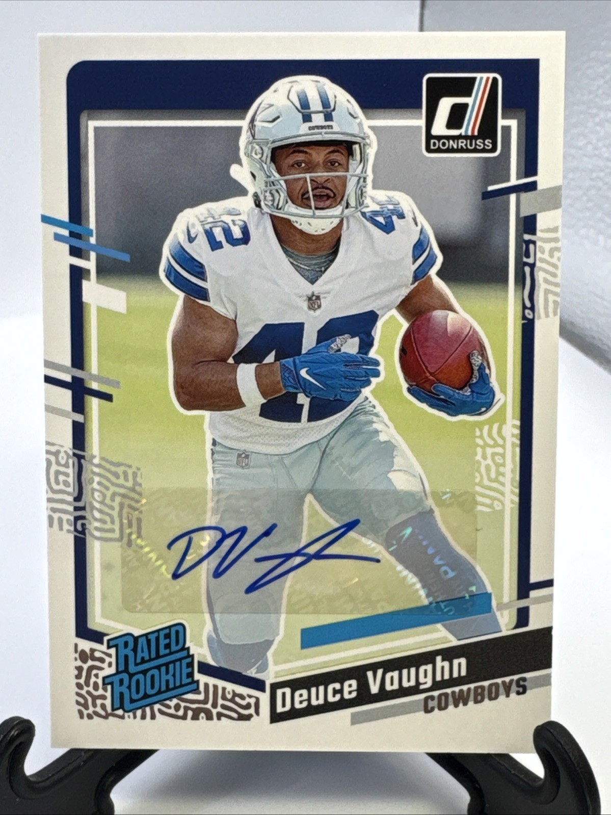 2023 Donruss Deuce Vaughn Rated Rookie Auto Rookie RC #324 Cowboys