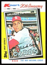 1982 Topps Kmart 20th Anniversary AL & NL MVP's #12 Orlando Cepeda