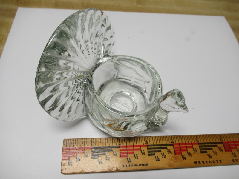 Avon Votive Candle Holder Holiday Thanksgiving Turkey Shaped Clear Glass