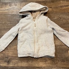 Carters Toddler Boys Girls Gray Sherpa Lined Zip Up Hoodie Jacket 4T 2M068810