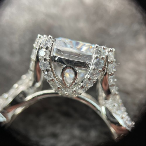 Bella Luce Rhodium over Sterling Silver Ring 11.1 CTW Square and Round size 8.75 - Picture 6 of 16