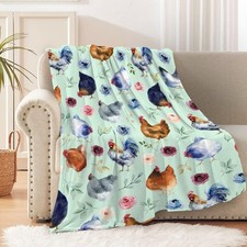 Chicken Throw Blanket 40x30 Inch Soft Warm Flannel Lightweight Gift For Pet