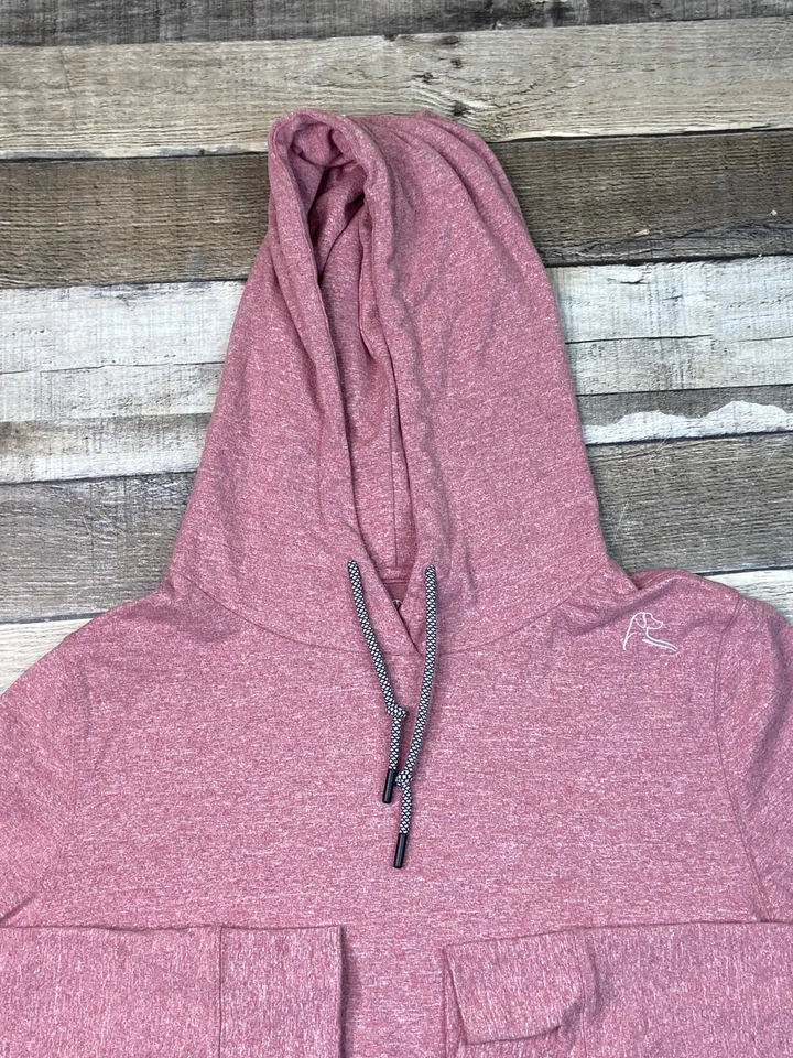 Rhoback 女式 Fusion Performance 连帽衫 M 码希瑟柔软弹力粉色 — 第 2/4 张图片