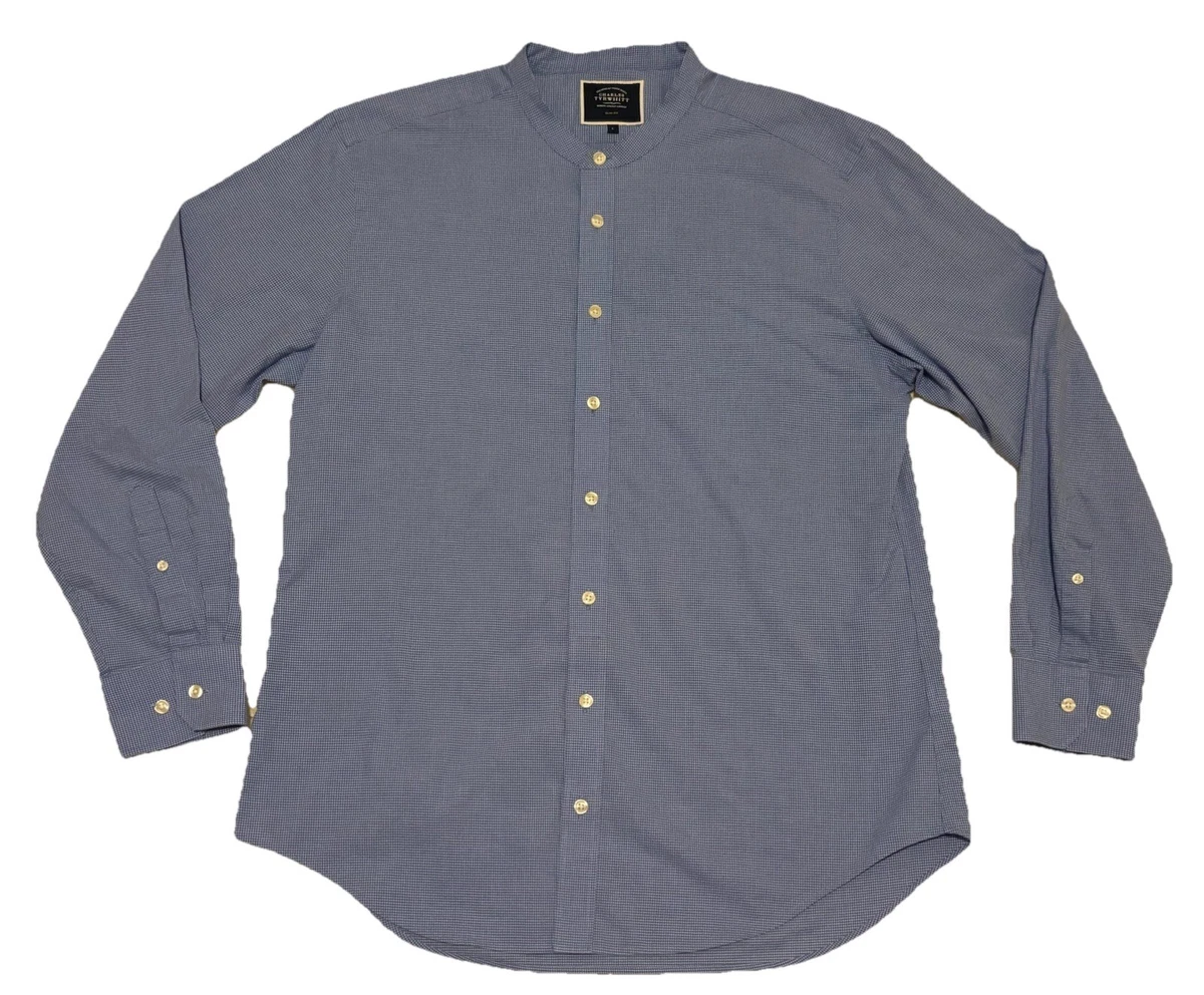 Slim 100% Cotton Collarless Dress Shirts for Men for sale | eBay