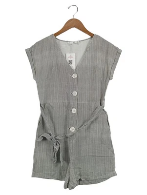 MANGO Combinaison Femme Rayée Lin Casual Nœud Tendance (EU 36, INT S) - Photo 1/4