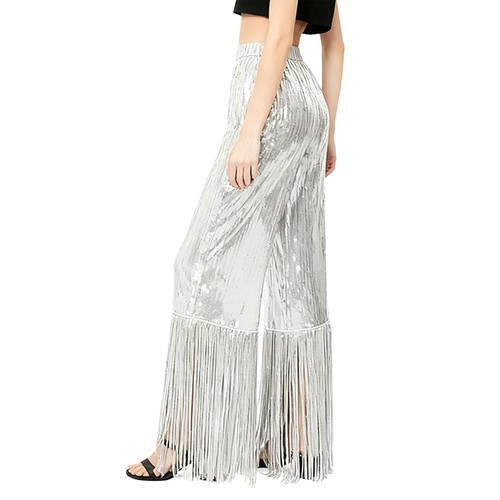 Damen Hose Tanz Kostüm Show Gummizug Hose Performance weites Bein Mode - Bild 19 von 27