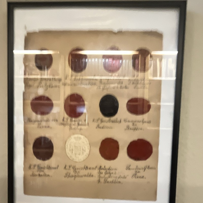 Antique wax seal collection Framed Display from austria