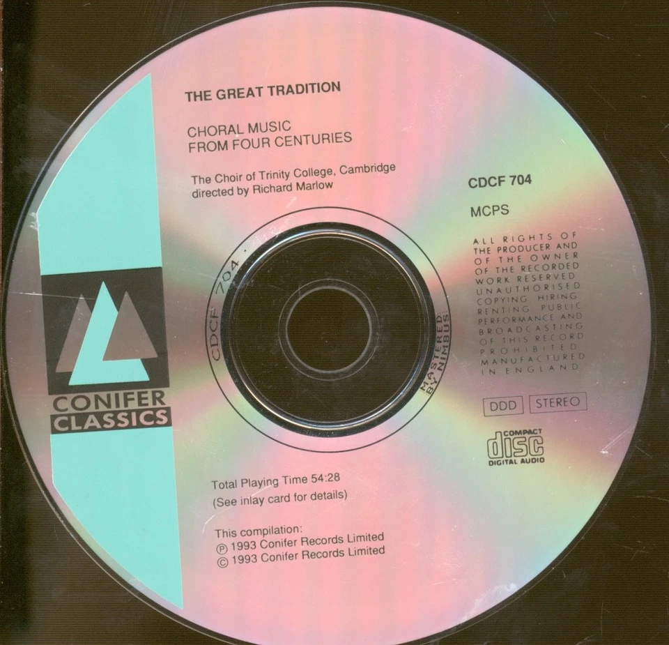 CDCF704 Choir of Trinity College, Cambridge / Richard Marlow Great Tradition CD - Image 3 of 3