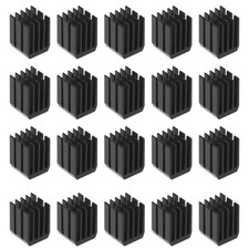 20PCS Black Aluminum Heat Sinks with Thermal Adhesive Tape for Cooling