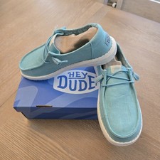Hey Dude Wendy Canvas Lightweight Comfort Slip-On Turquoise Women s US 7 EU 38