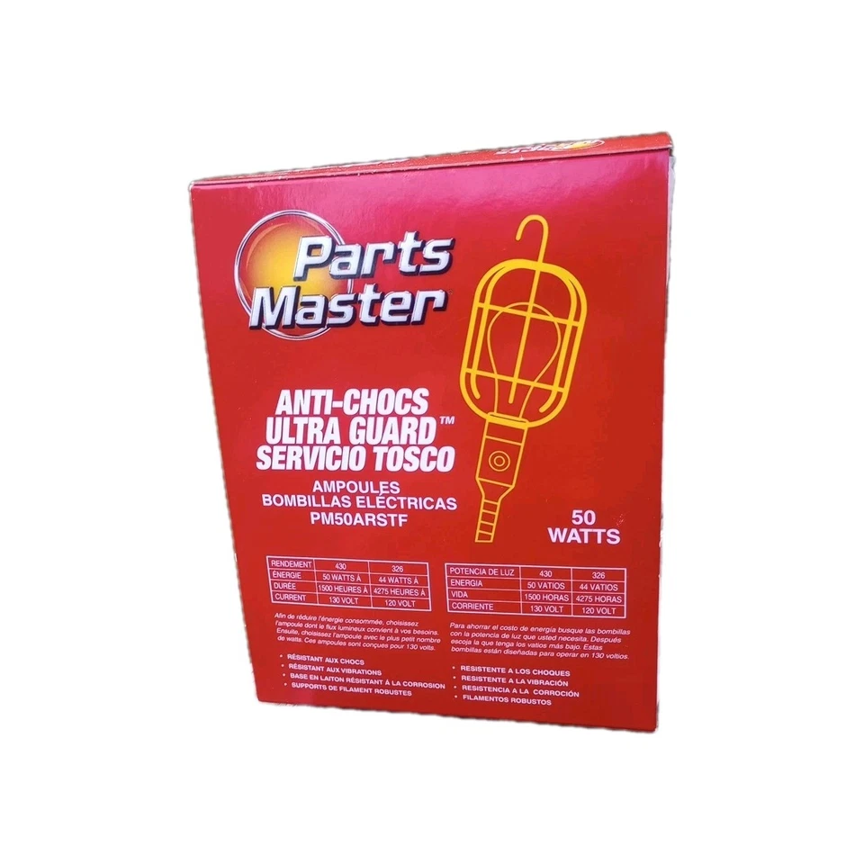 Parts Master 50 Watt Rough Service 4 Bulbs Coated Shatter Proof Ultra Frosted - Image 2 of 4