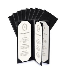 WeChef 10 Pcs 4.25x11" Leather Restaurant Menu Covers 4 View Wine List Bar