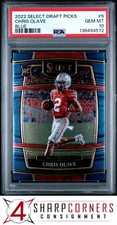 2022 PANINI SELECT DRAFT PICKS BLUE #5 CHRIS OLAVE RC PSA 10