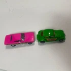 Vintage Lesney Matchbox Pink Dodge Charger  And Green Volkswagen Dragster Lot
