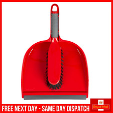 Wham Klean Dustpan  Brush Set Heavy Duty Soft Bristles Rubber Grip Cleaning Tool