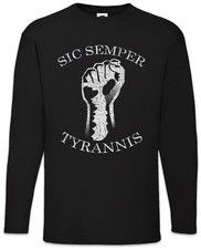 T-shirt manica lunga Sic Semper Tyrannis II così sempre ai tiranzi USA Stati Uniti