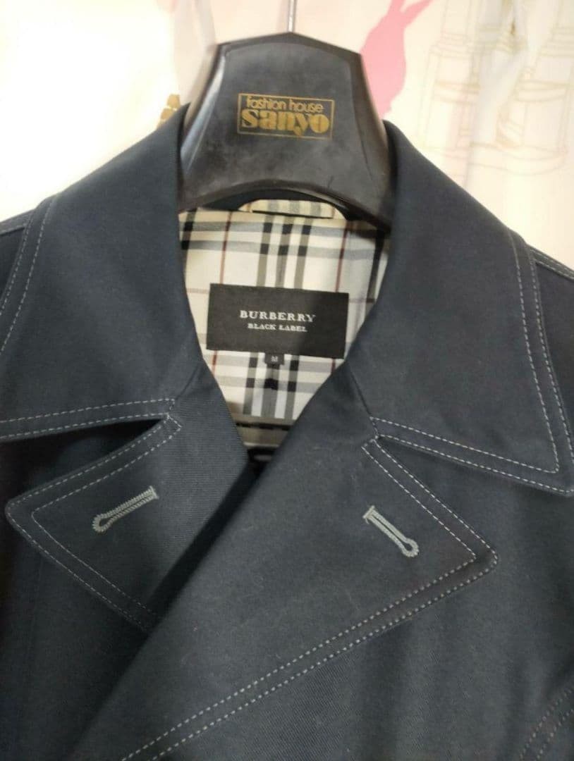 BURBERRY BLACK LABEL Navy Peacoat Size M From Japan thumbnail 5