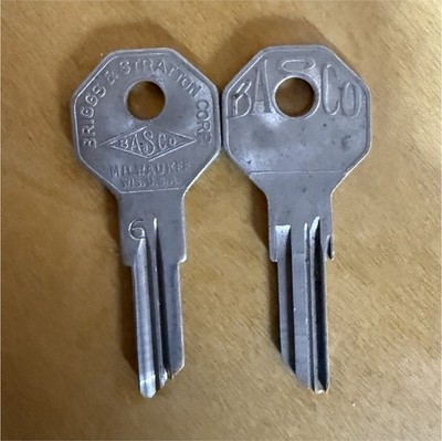 Briggs & Stratton BASCO #6 Stratton Co. Vintage Collectible Key Blanks Lot of 2