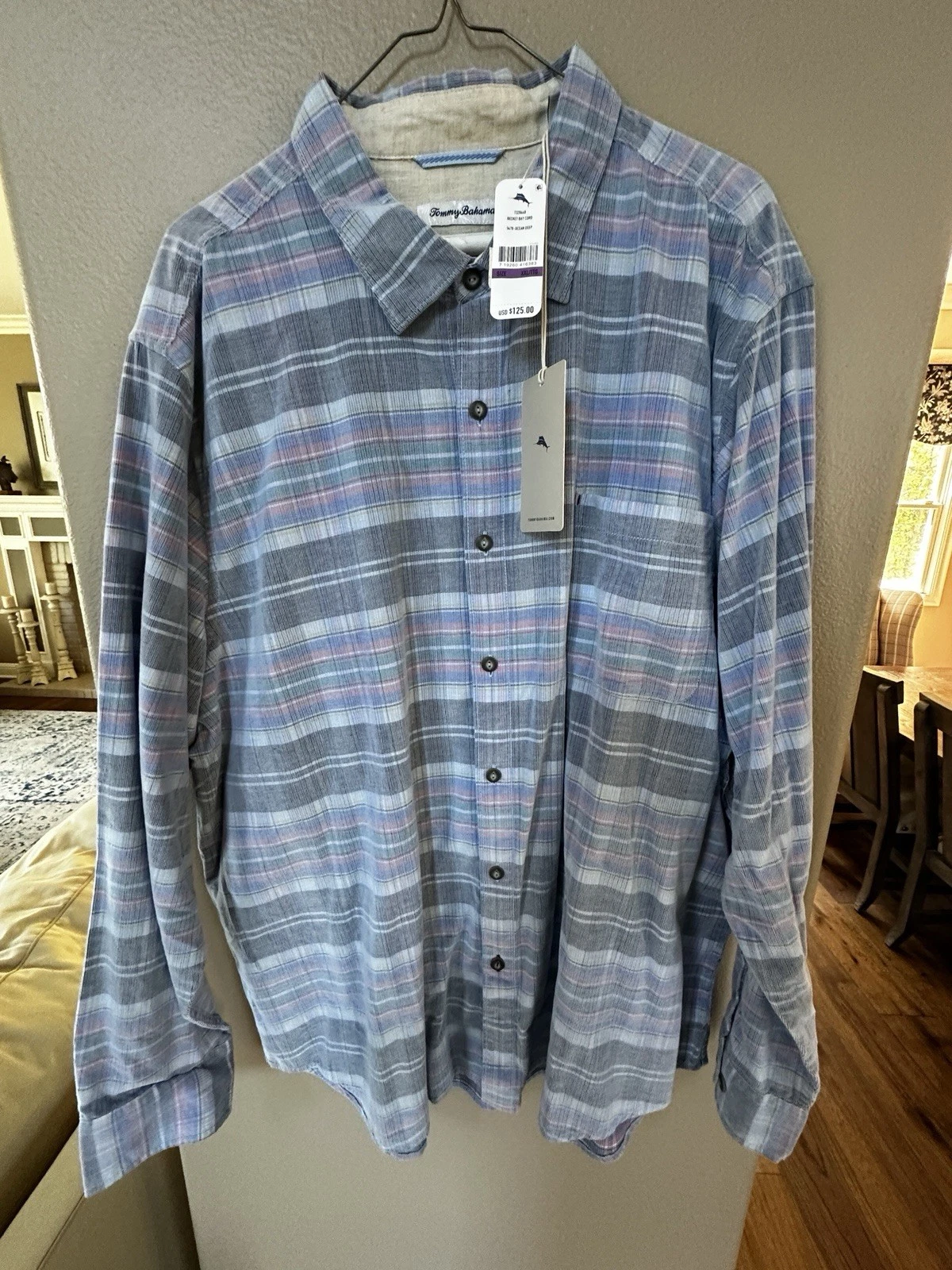 Tommy Bahama Linen Shirt NWT Mens XXL 5478 Ocean Deep Long Sleeve NEW MSRP $125