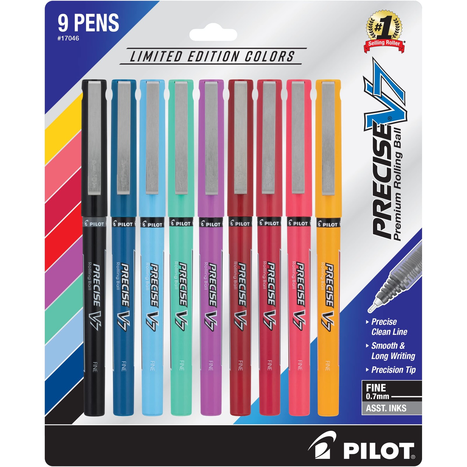 Pilot Precise V7 Capped Liquid Ink Rollerball Pens, Fine Off