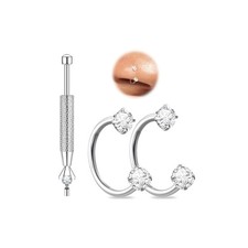 Horseshoe Nose Ring 20g 18g, Gold Silver Rings Hoops 20G-Silver,