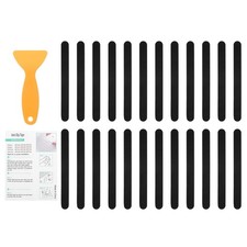 36Pcs Bathtub Stickers, 20x2 cm Strip Shower Treads with Scraper, Black