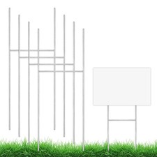 4 Pack Yard Sign Stakes Metal, 17X8 INCH Heavy Duty Yard Sign Stands, H Frame...