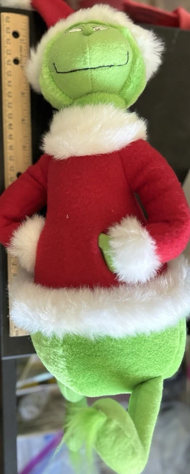 Плюшевая игрушка-гринч Hallmark Dr. Dr. Suess 16 дюймов в рождественском костюме Санты с карманами - Изображение 2 из 3
