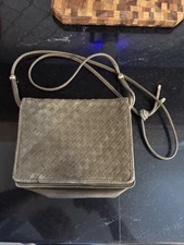 Charles Jourdan Made In Italy Dark Gray Leather Crossbody