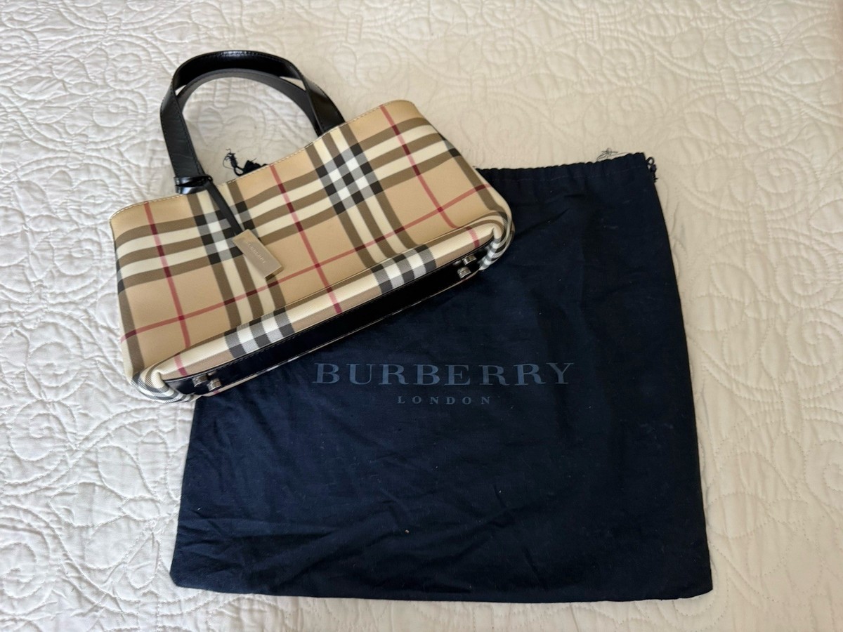 Burberry Nova Check Mini Tote Bag Vintage Style, Small, Made in