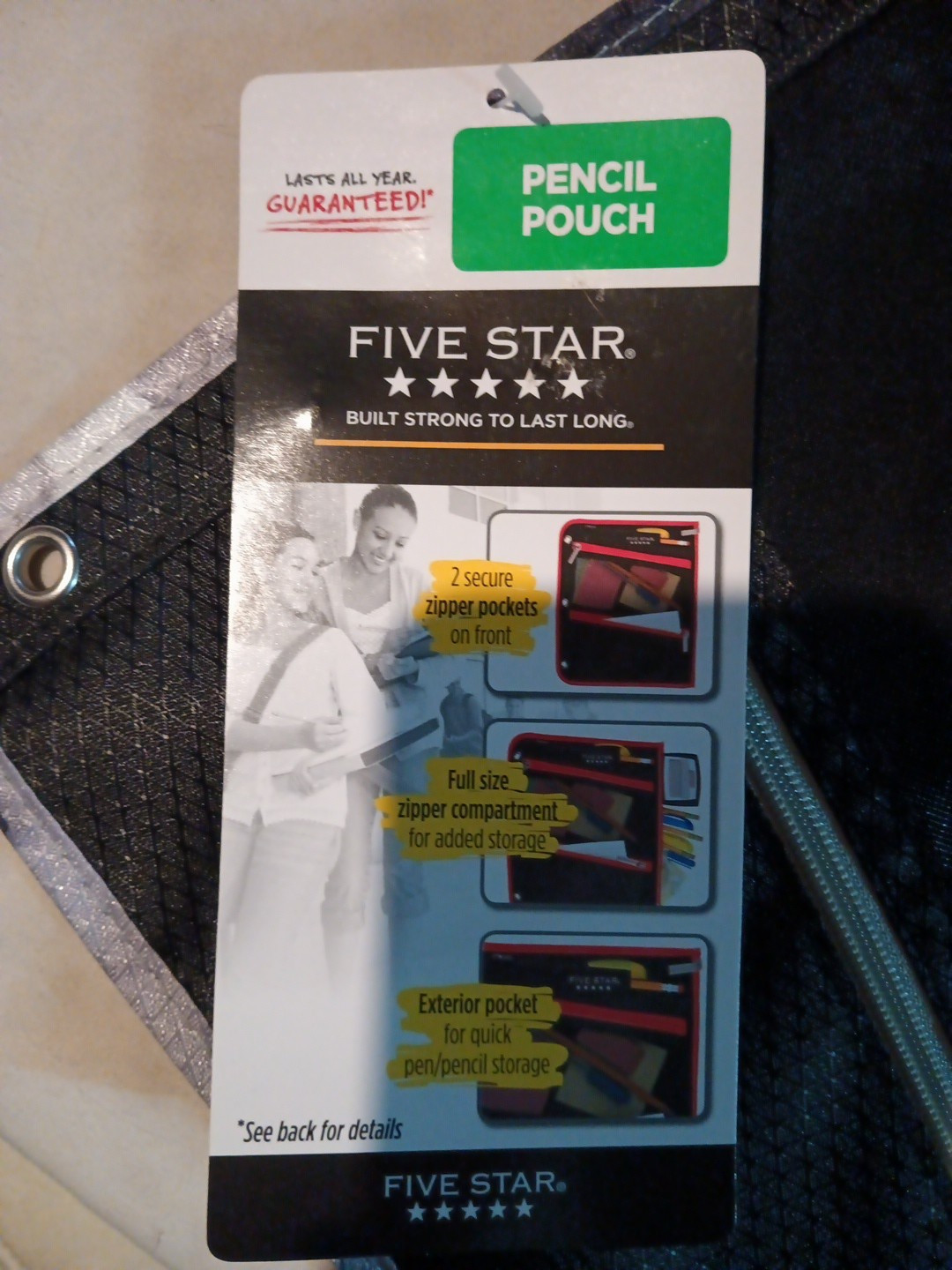 PENCIL POUCH MEAD FIVE STAR ( 3 COMPARTMENTS ZIPPER CASE 3 RING ) 11 X 8.75" NEW