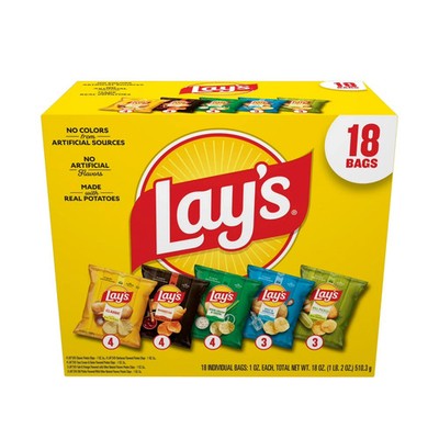 Lay's Snacks Mix Potato Chips Variety Pack (1 oz 18 Count)@@
