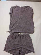 Women's Maroon Pajama Set Shorts And Shirt Size Medium