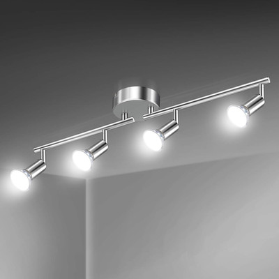 LED Deckenleuchte drehbar, 4-fach verstellbar moderne Deckenstrahler (weiß ch