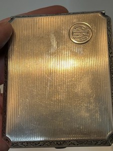 Elgin American Sterling Silver Cigarette Case Art Deco Gold Wash 92.7g