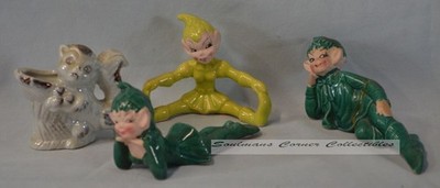 Great Vintage Original Decor Add-Ons Mischievous Elves and a Squirrel