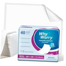 Extra Large Disposable Bed Pads Super Absorbent Leakproof 30" x 36" 40.0