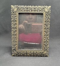 Picture Frame 4x6 Brass Tone Beaded Detail