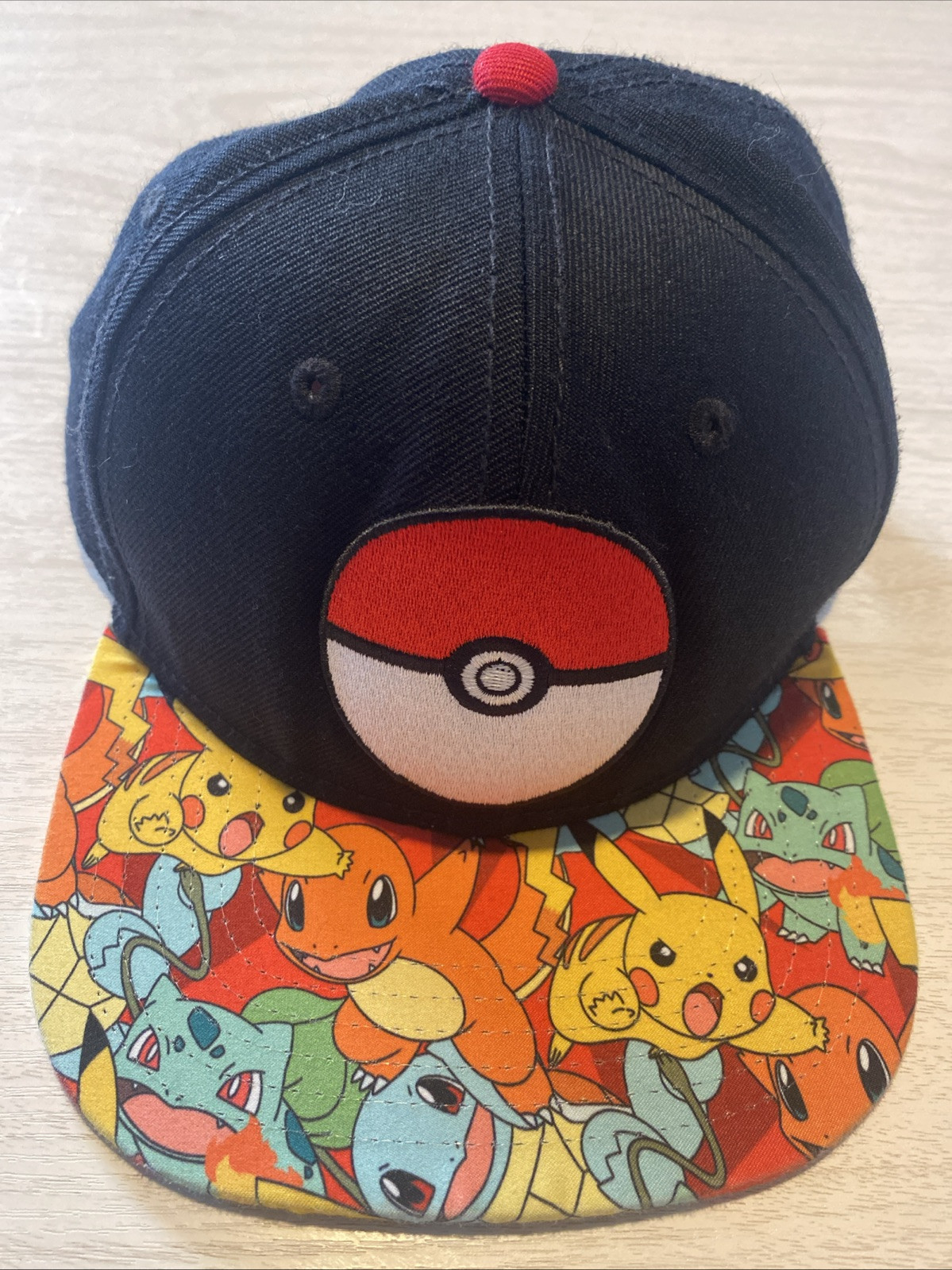 Pokemon Hat Pokeball All Over Bill Snapback Baseb… - image 1