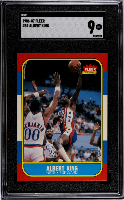 1986-87 Fleer Albert King #59 New Jersey Nets SGC 9