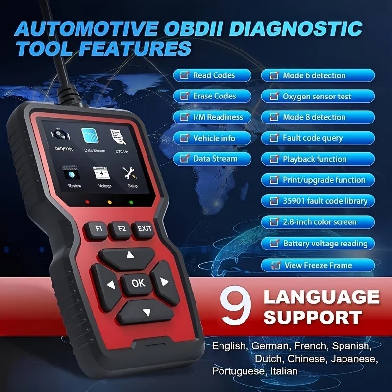 2026 V519 OBD2 Scanner Car Code Reader Check Engine Fault Diagnostic ...