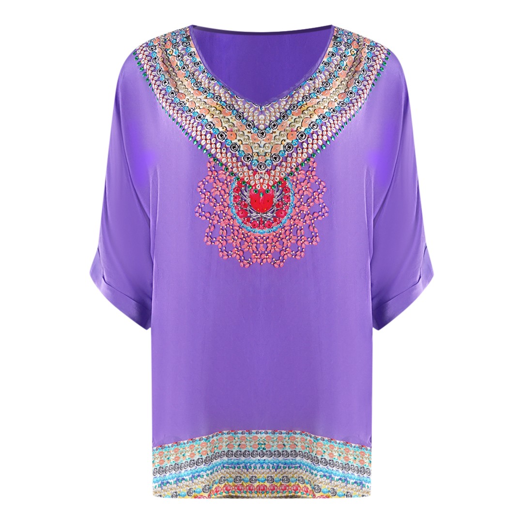 Топ-рыбка из фиолетового шелка Inoa Tivoli Gardenia 12009