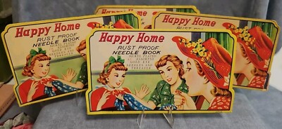 Lot Of 4 Happy Home Rust Proof Needle Books Used 